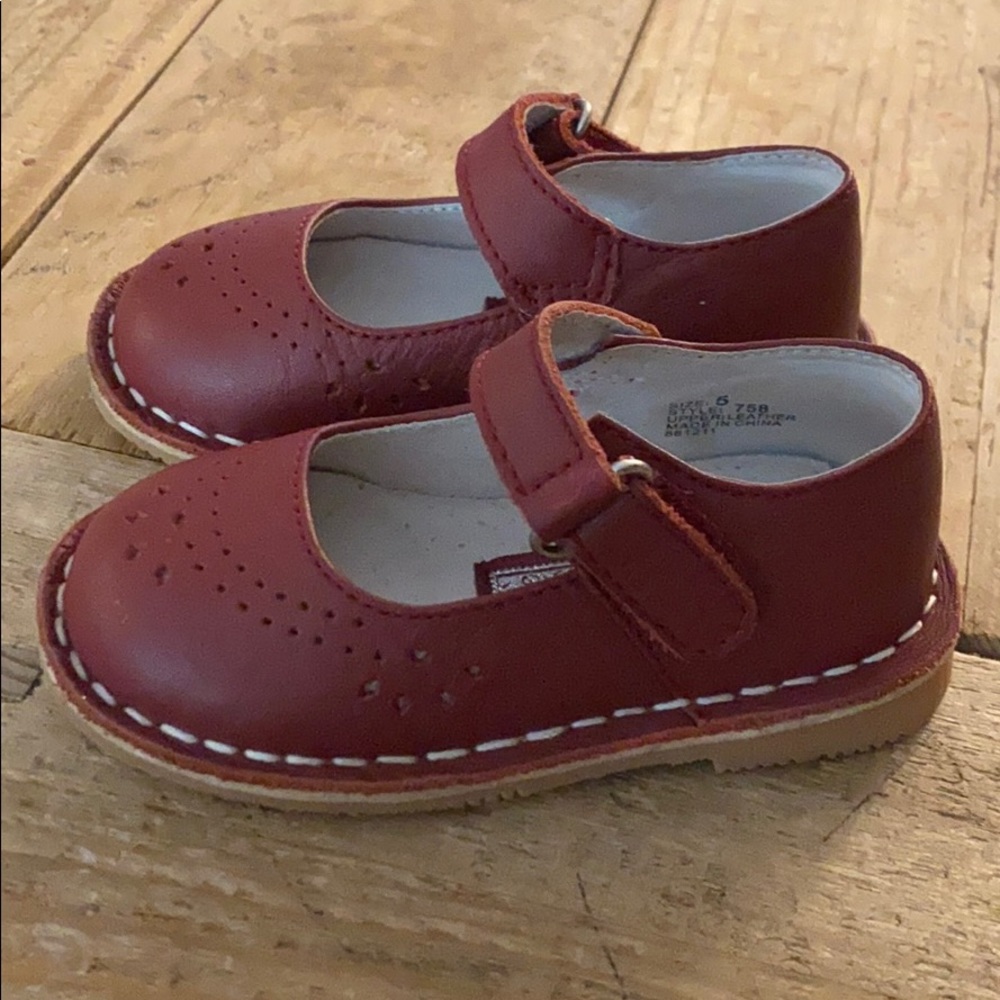 L’Amour Leather Mary Jane, Burgundy, Size 5